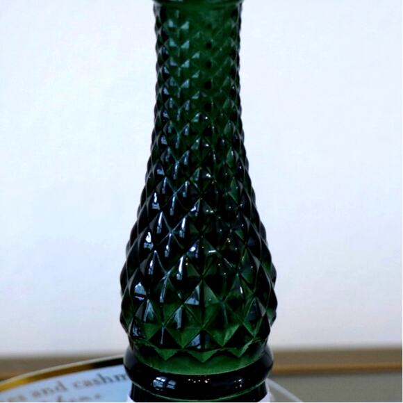 Cupcakes & Cashmere Glass Taper Candle Holder 9in Emerald Green Holiday NEW - Picture 5 of 12